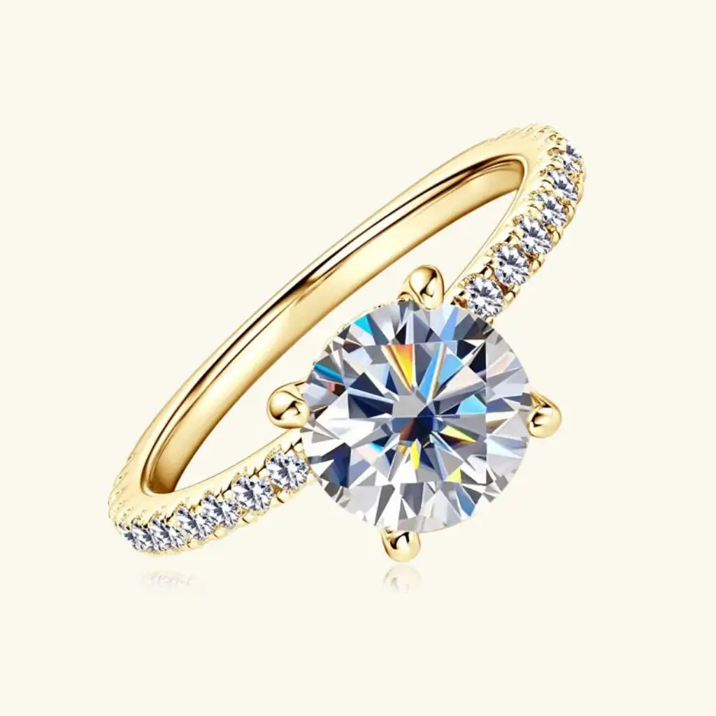 round moissanite engagement ring
